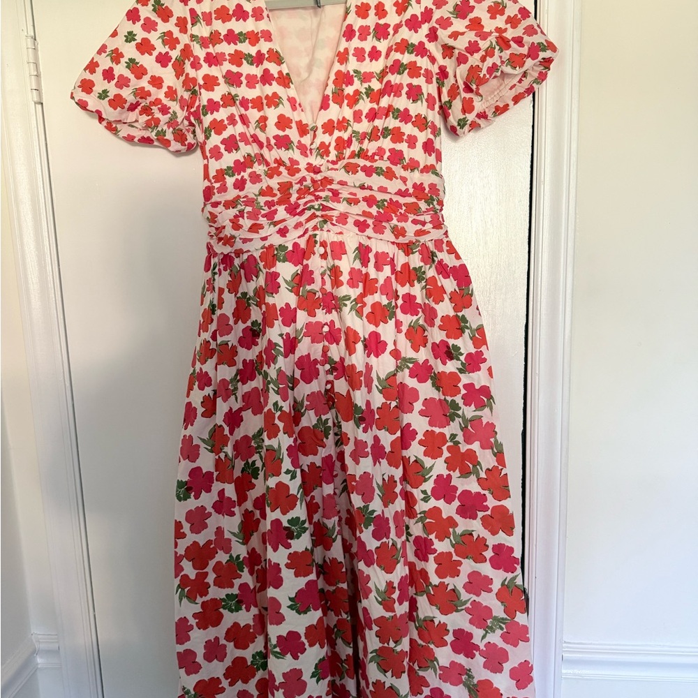Anthropologie Pink and Orange Floral Dress